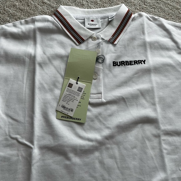 Burberry white polo.